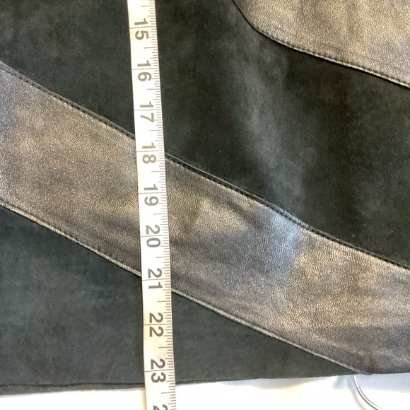 ALFANI Black 100% Leather Chevron Skirt – Size 16 NWT - Picture 8 of 9